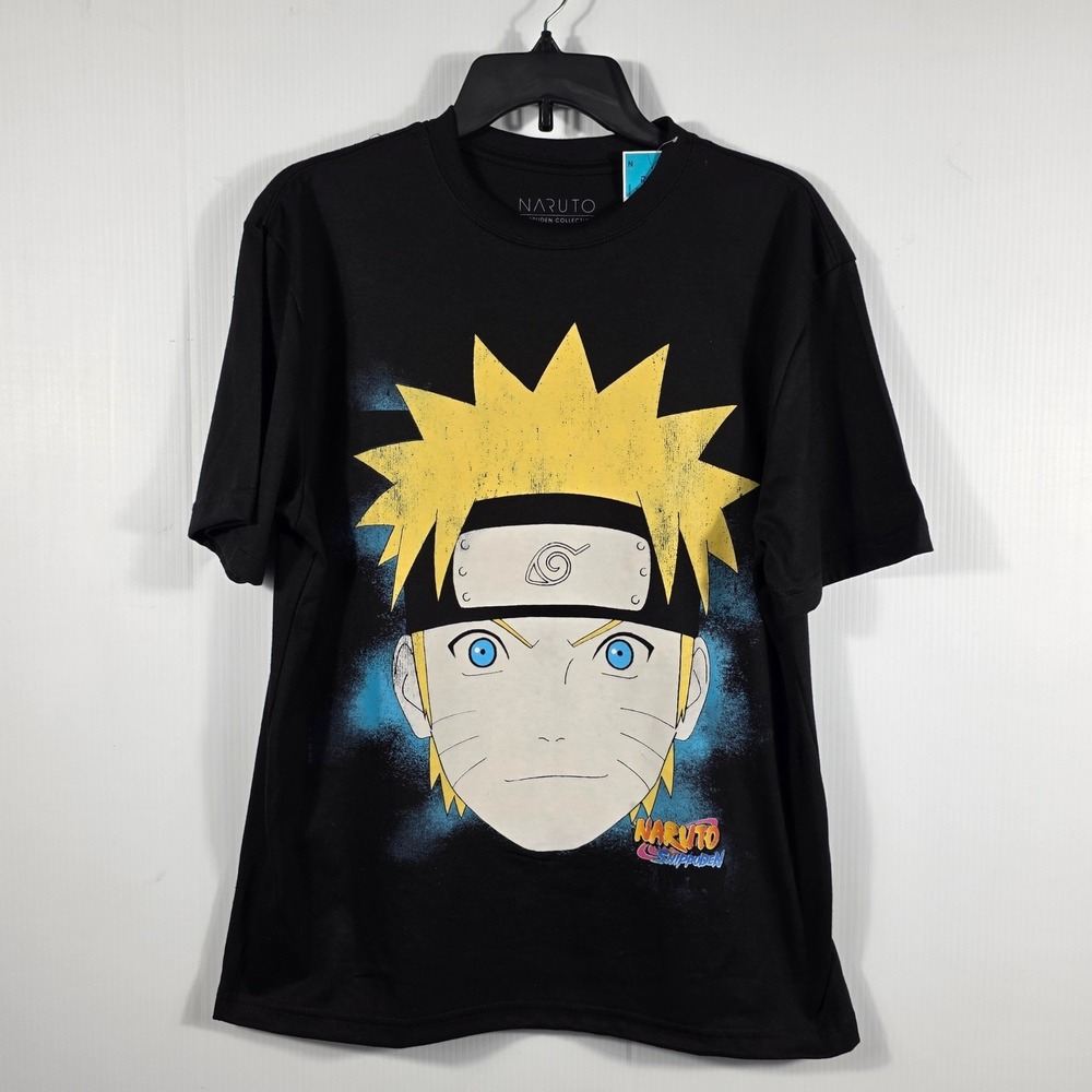 Naruto Shippuden Uzumaki Graphic T-Shirt Black Mens Small Viz Media Anime Tee